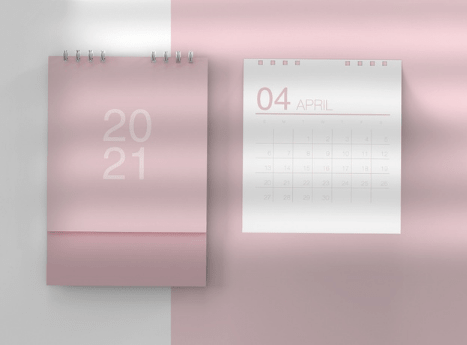 Calendario de Escritorio Maqueta Rosa Pálido