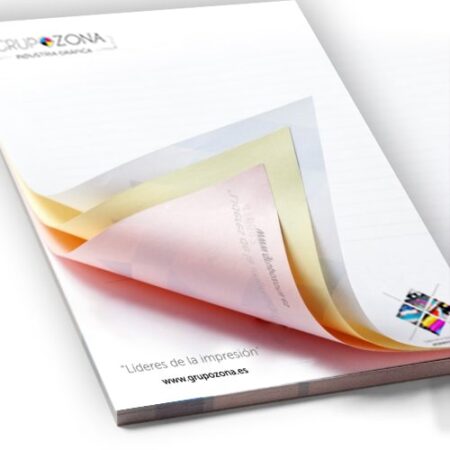 Talonarios impresos a 1 cara (4/0) - Imprenta Online Grupo Zona en Castellón