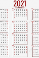 PSD Calendarios de Pared Gratis 2021 Simple
