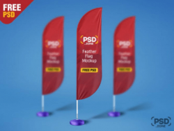 PSD Fly-Banner Gratis 2021 Mockup Pluma